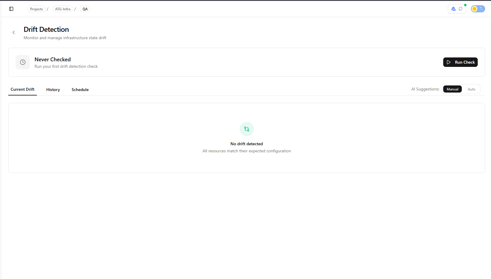 Drift detection report